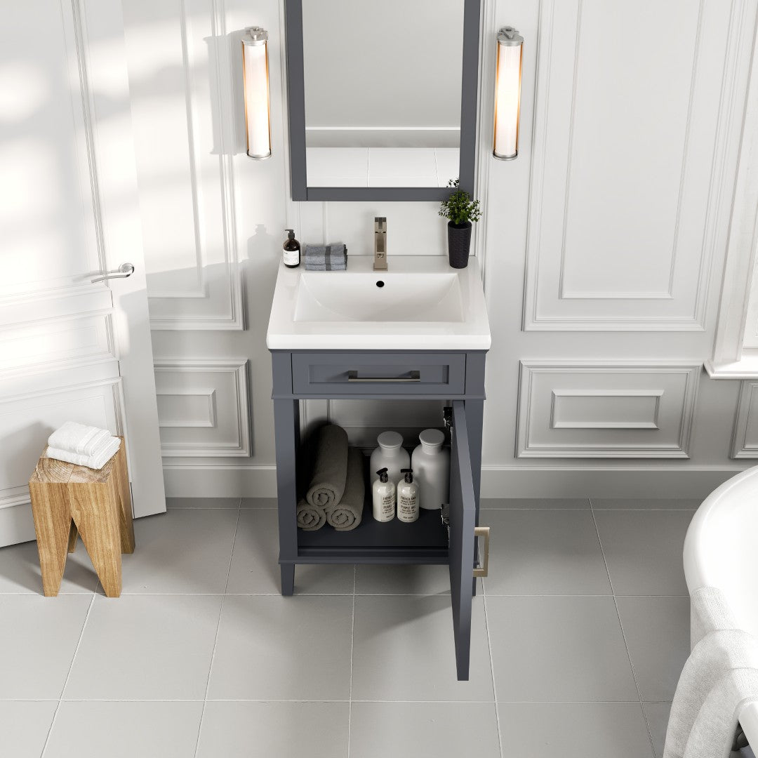 Eviva Garci Bath Vanity with Porcelain Top and Integrated Sink