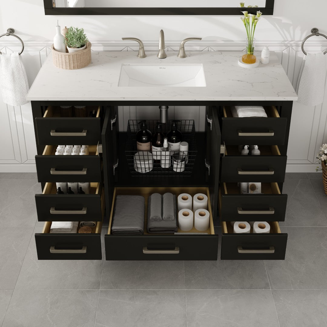 Eviva Aberdeen Bath Vanity with Counter Top and Undermount Porcelain Sink (24"-96")