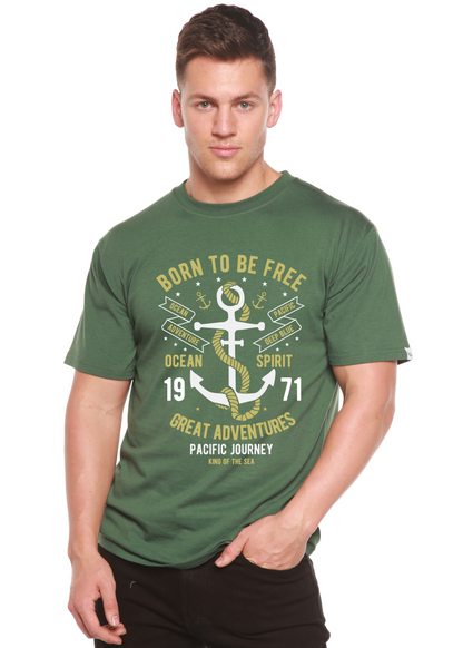 Born To Be Free Men's Bamboo Viscose/Organic Cotton Short Sleeve Graphic T-Shirt