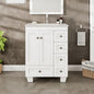 Eviva Happy Bath Vanity with Carrara Quartz Top and Undermount Porcelain Sink (24"-30")