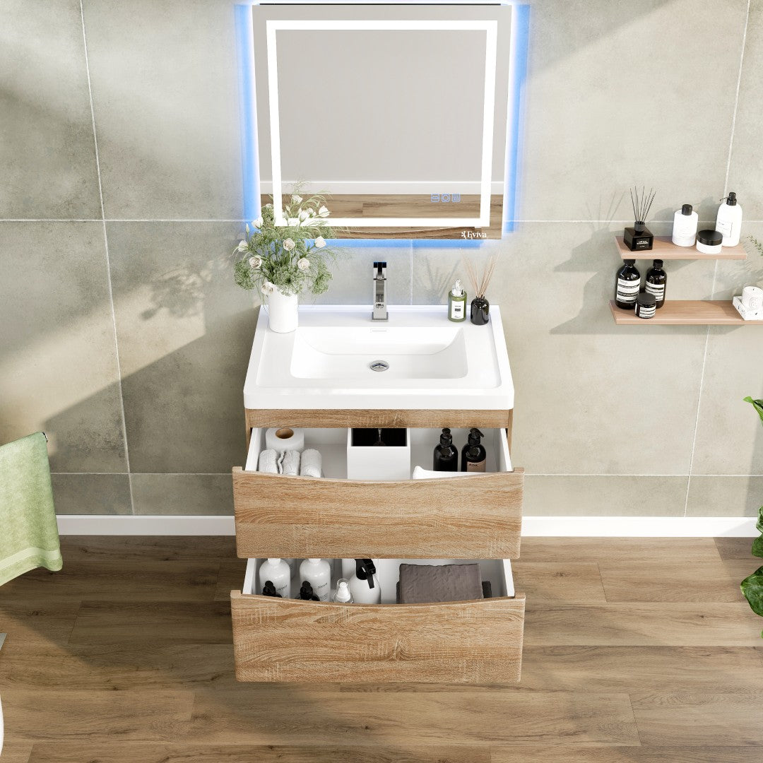 Eviva Smile Bath Vanity with Acrylic Top and Integrated Sink (24"-48")