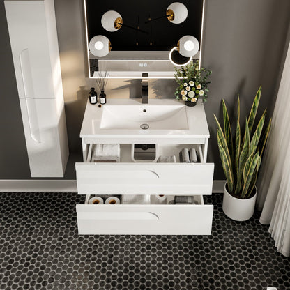 Eviva Joy Bath Vanity with Porcelain Top and Integrated Sink (24"-40")