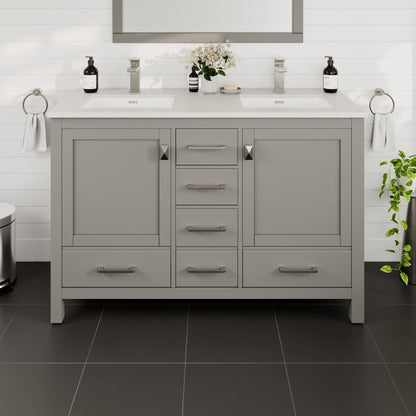 Eviva London Bath Vanity with Carrara Quartz Top and Undermount Porcelain Sink (20"-60")