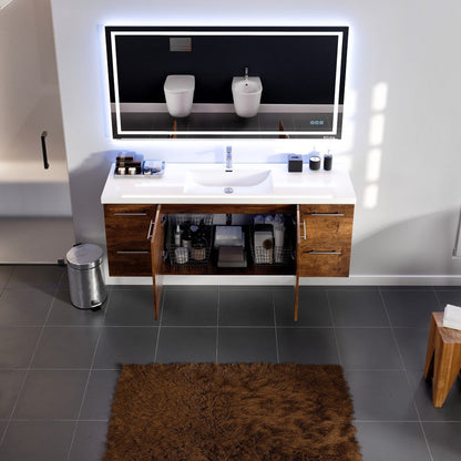 Eviva Axel Wall Mount Bath Vanity with Acrylic Top and Integrated Sink