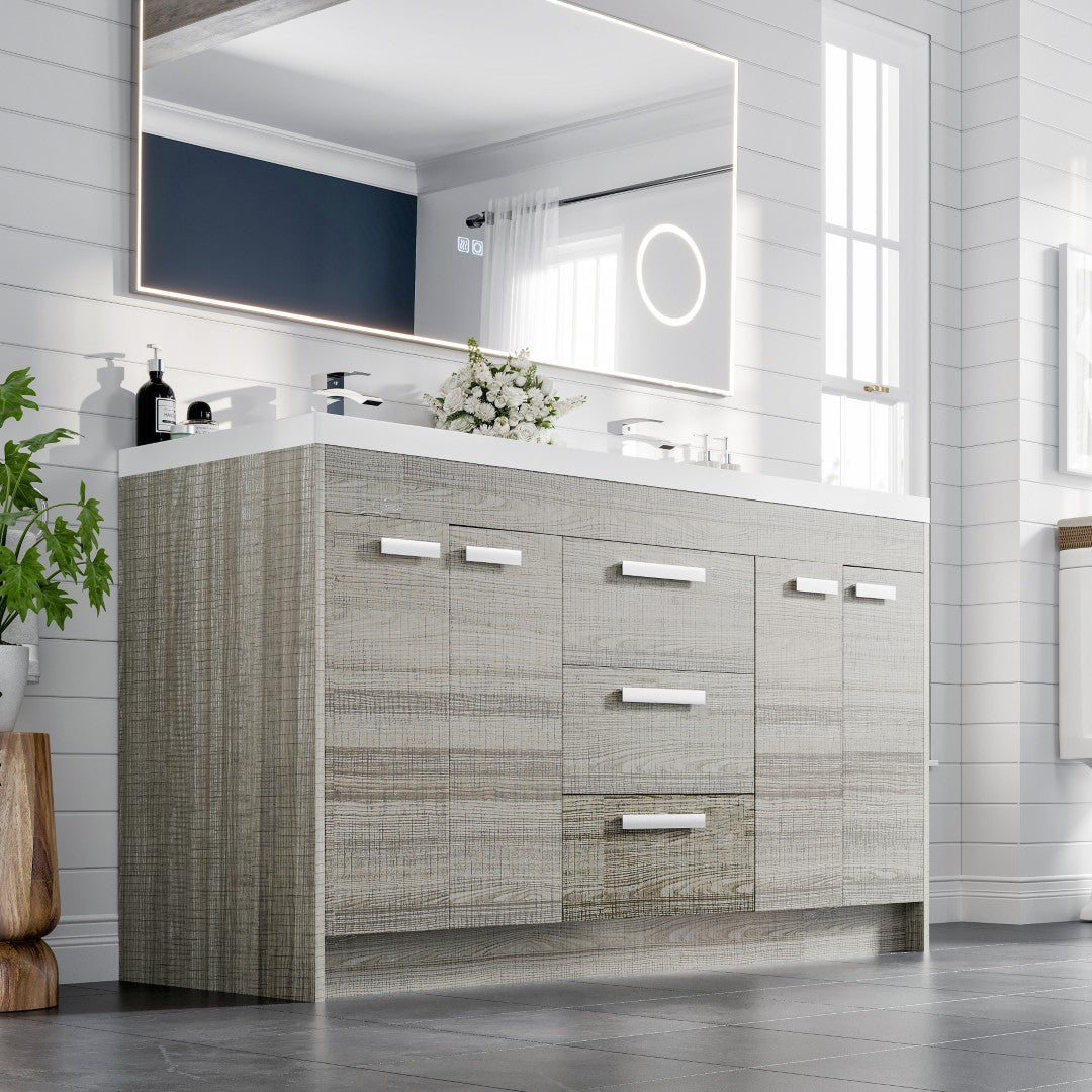 Eviva Lugano Bath Vanity with Acrylic Top and Integrated Sink (24"-84")