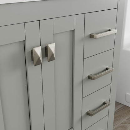 Eviva Hampton Bath Vanity with Carrara Quartz Top and Undermount Porcelain Sink