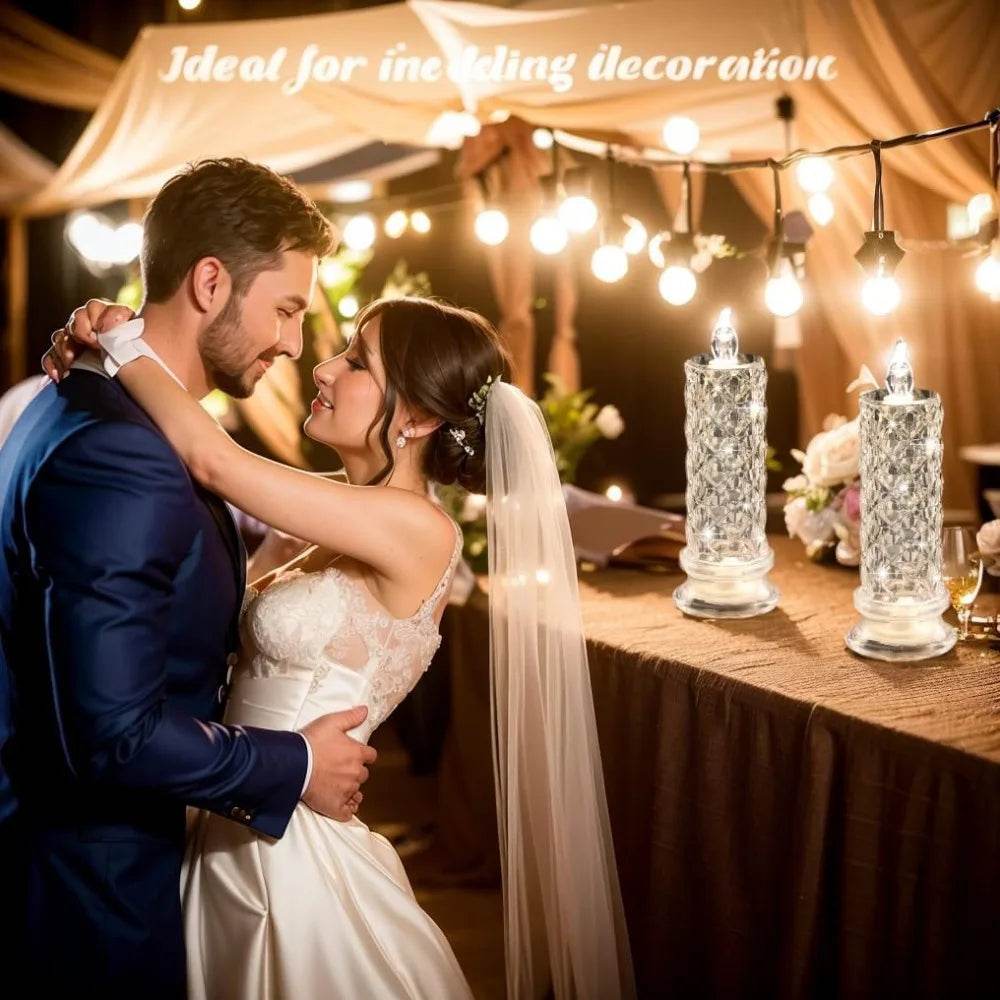 Flameless LED Rose Projection Candle Light for Home Decor, Parties, Wedding Gift