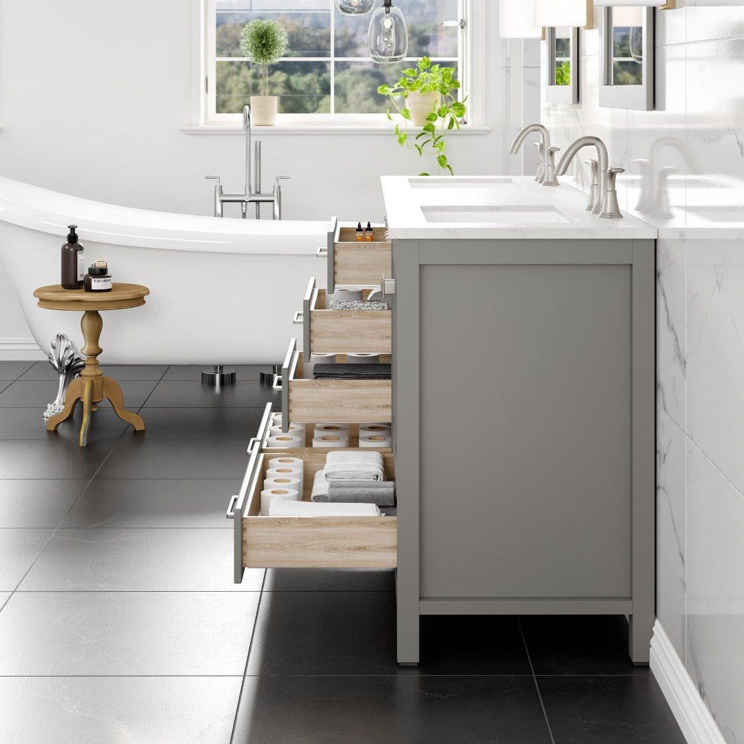 Eviva Aberdeen Bath Vanity with Counter Top and Undermount Porcelain Sink (24"-96")