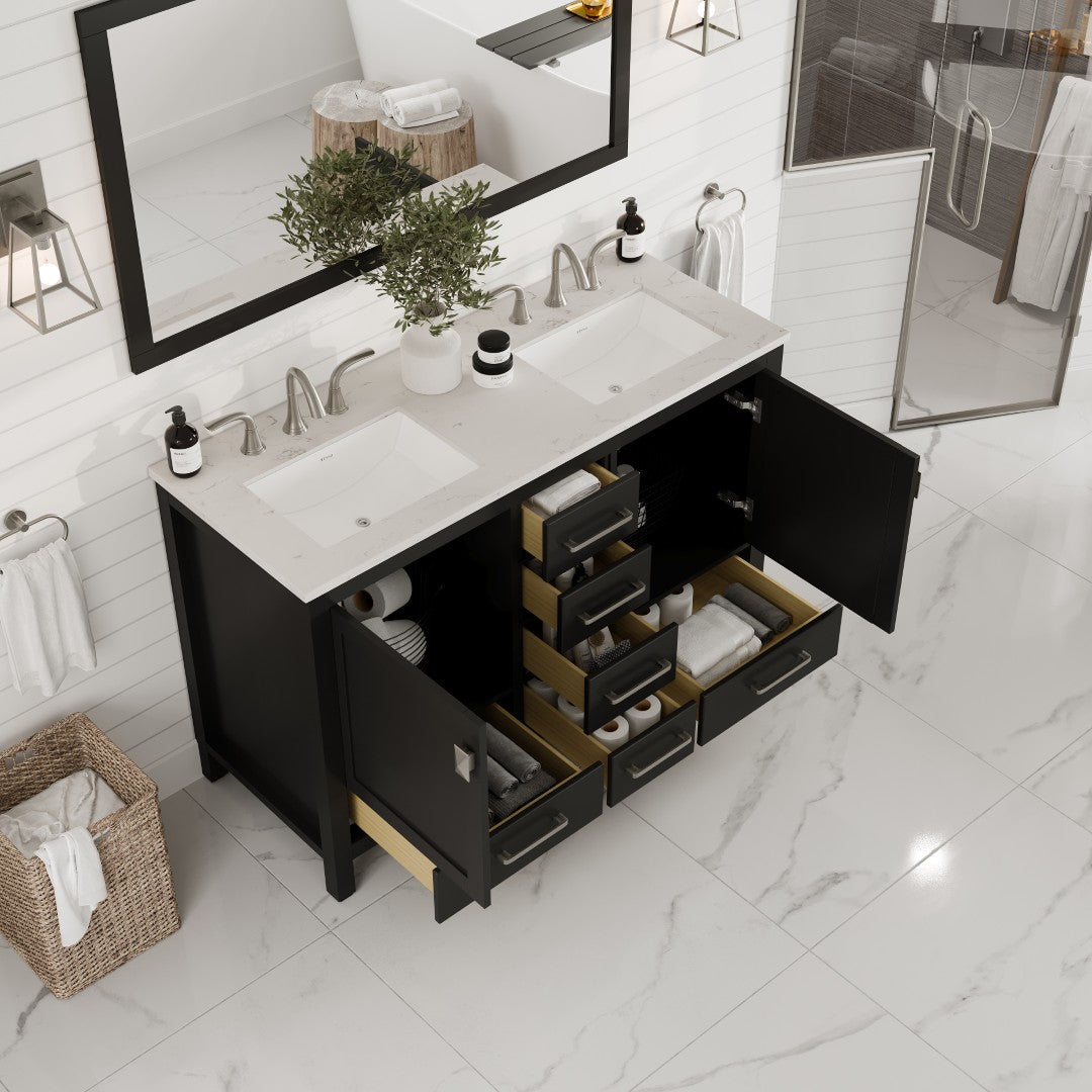 Eviva Aberdeen Bath Vanity with Counter Top and Undermount Porcelain Sink (24"-96")