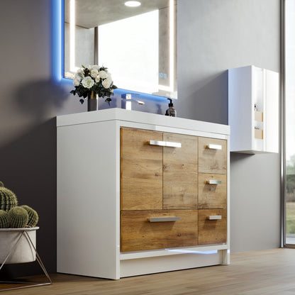 Eviva Grace Bath Vanity with Acrylic Top and Integrated Sink (24"-48")