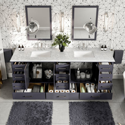 Eviva Storehouse Bath Vanity with  Counter Top and Undermount Porcelain Sinks