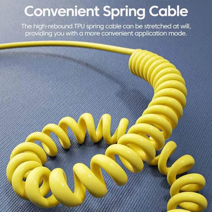 65W Quick Charger Spring USB Cable – Fast Charging Durable Cord (65W USB cable)