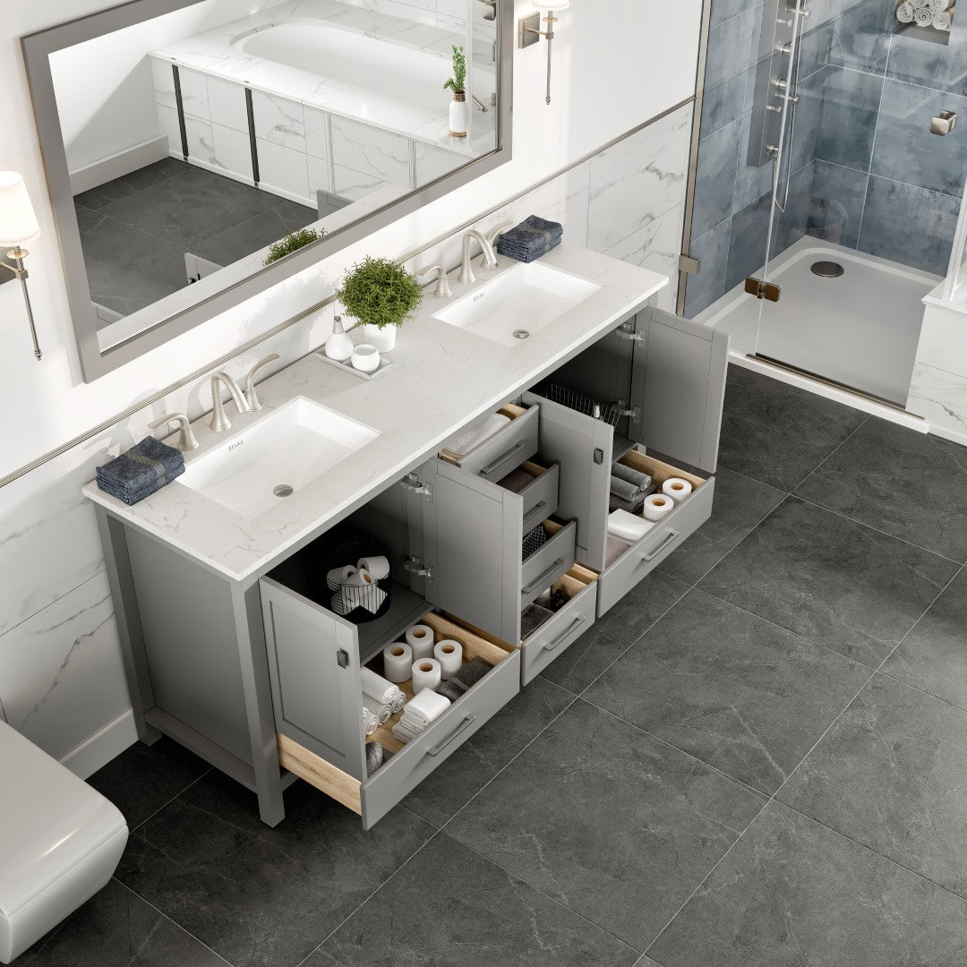 Eviva Aberdeen Bath Vanity with Counter Top and Undermount Porcelain Sink (24"-96")