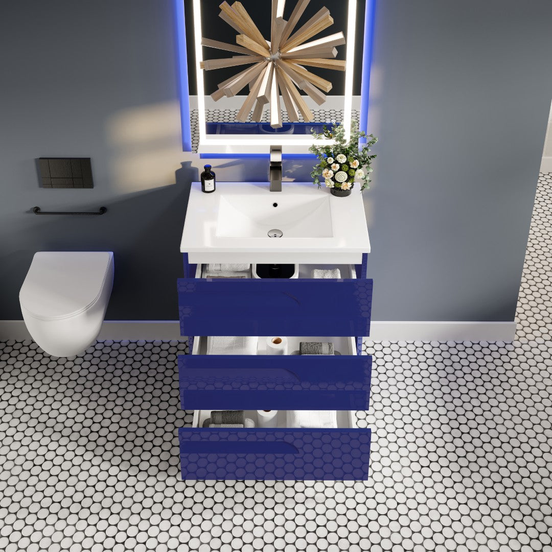 Eviva Joy Bath Vanity with Porcelain Top and Integrated Sink (24"-40")