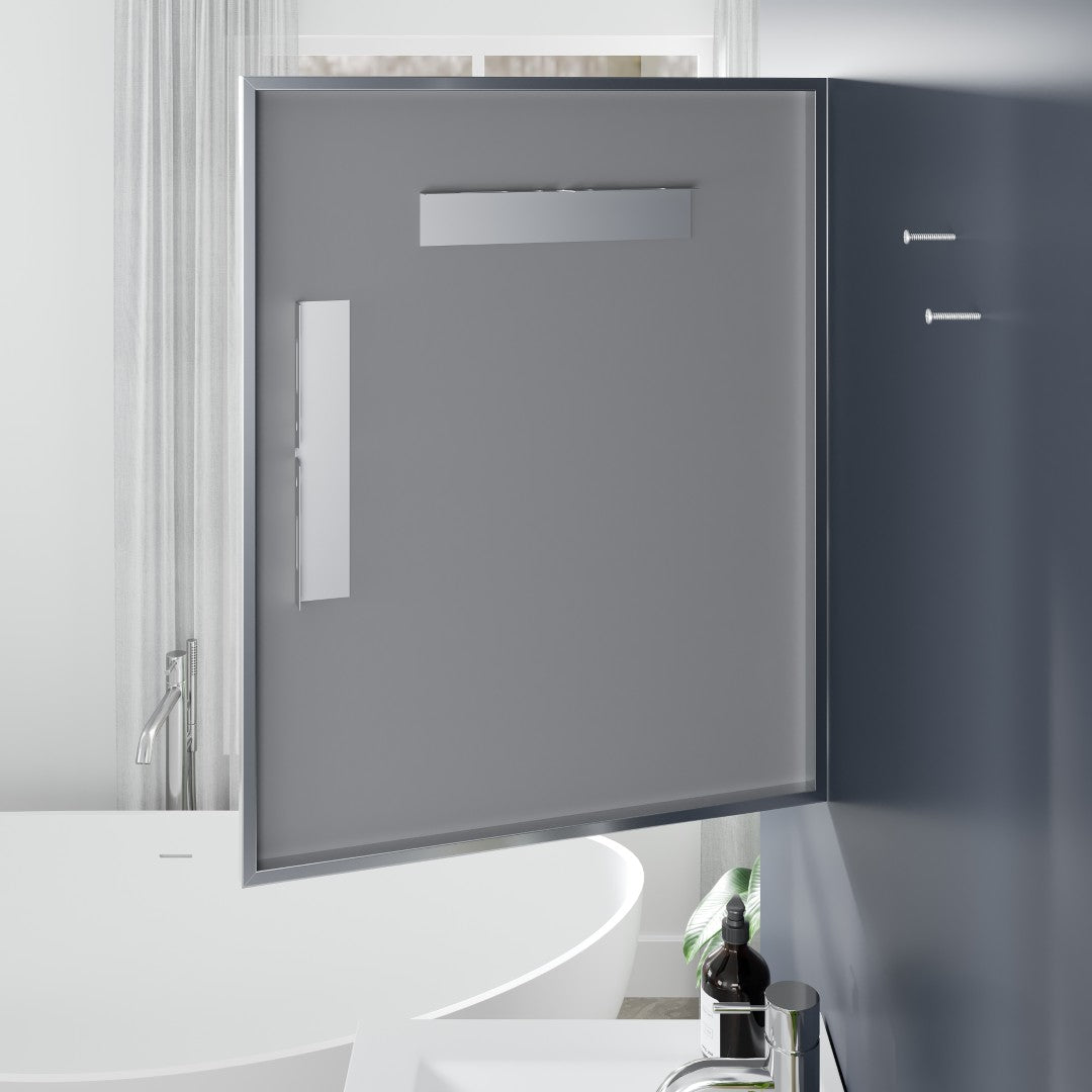Eviva Vista Brushed Nickel Metal Framed Mirror
