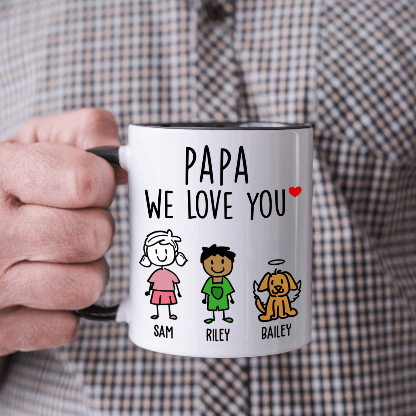Dad, We Love You - Personalized Custom Coffee Mug - Custom Father's Day Gift for Dad, Papa, Grandpa, Daddy, Dada