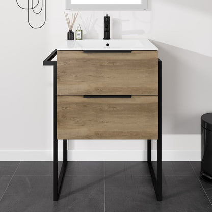 Eviva Marina Bath Vanity with Porcelain Top and Integrated Sink