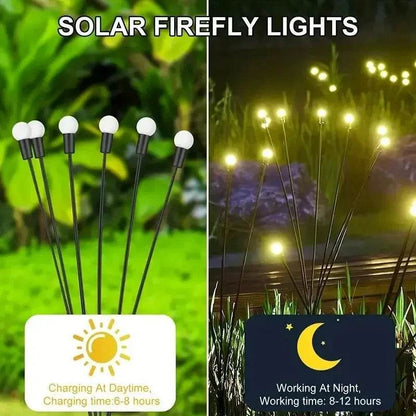 Solar Firefly Garden Lights | LED Outdoor Waterproof Pathway Lighting – Warm White