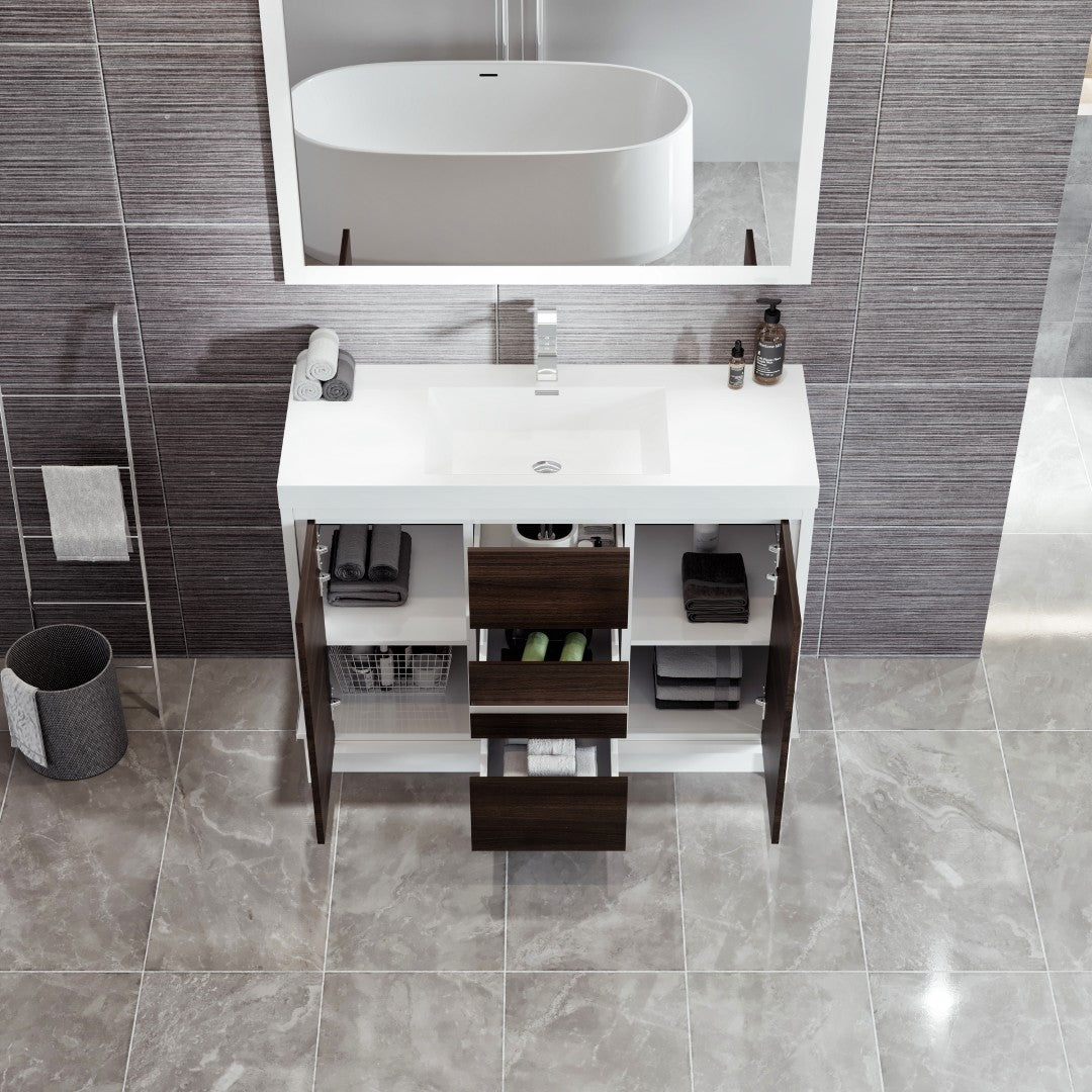 Eviva Grace Bath Vanity with Acrylic Top and Integrated Sink (24"-48")