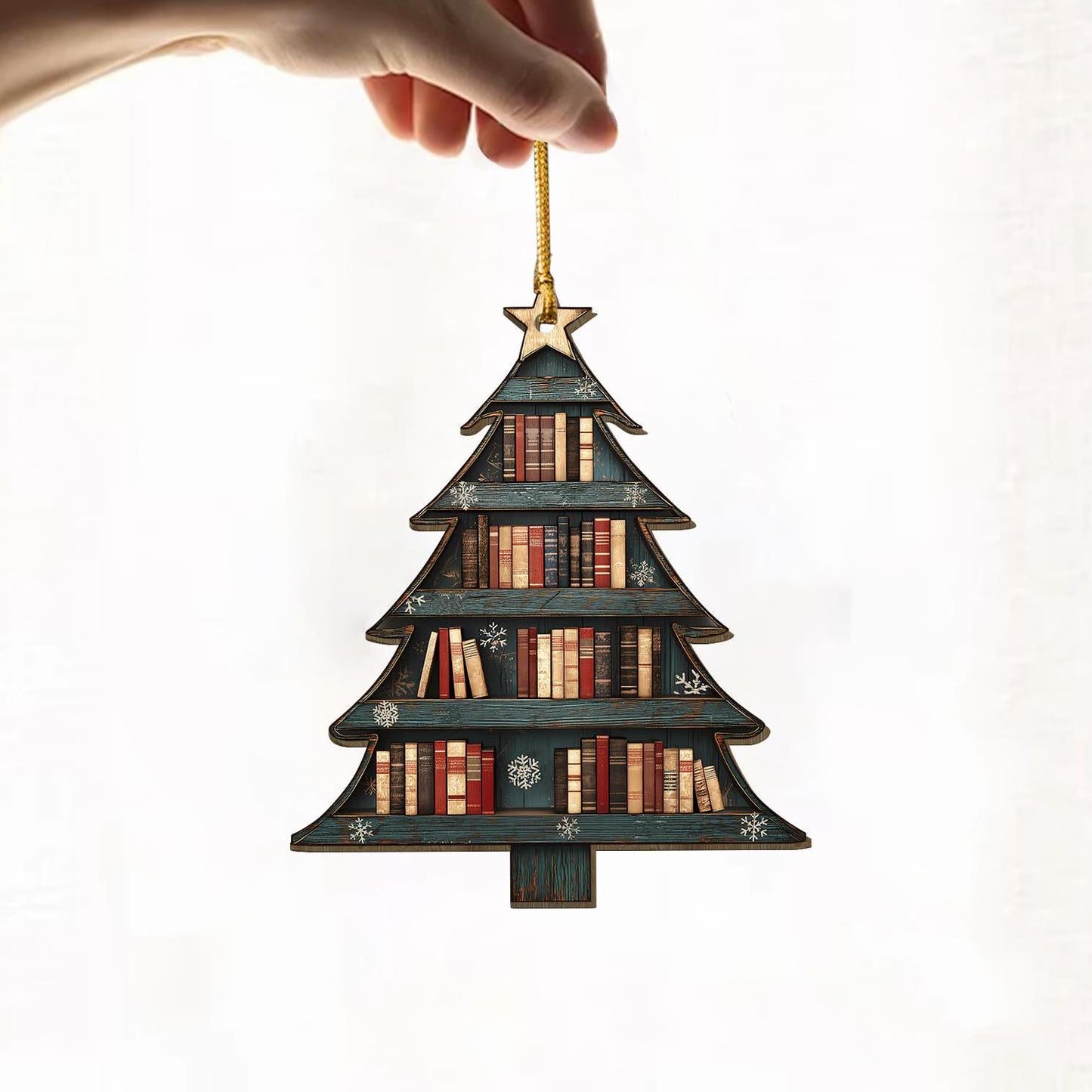 Christmas Book Tree - Personalized Wood Ornament - Christmas Gift For Book Lovers, Librarian