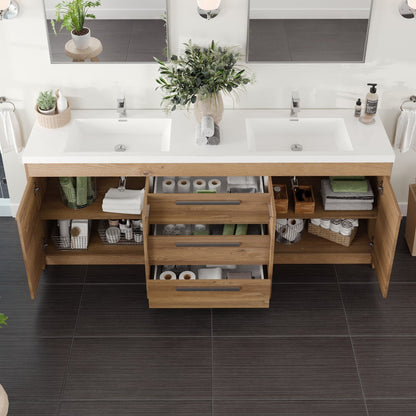 Eviva Lugano Bath Vanity with Acrylic Top and Integrated Sink (24"-84")