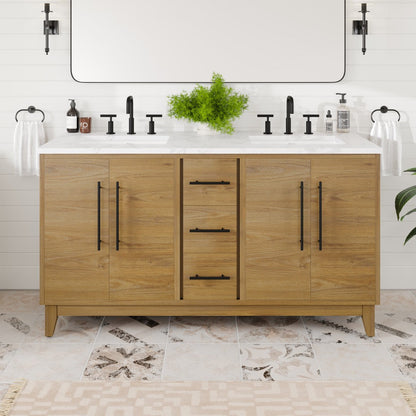 Eviva Graham Bath Vanity with Engineered Stone Top and Integrated Sink (30"-72")
