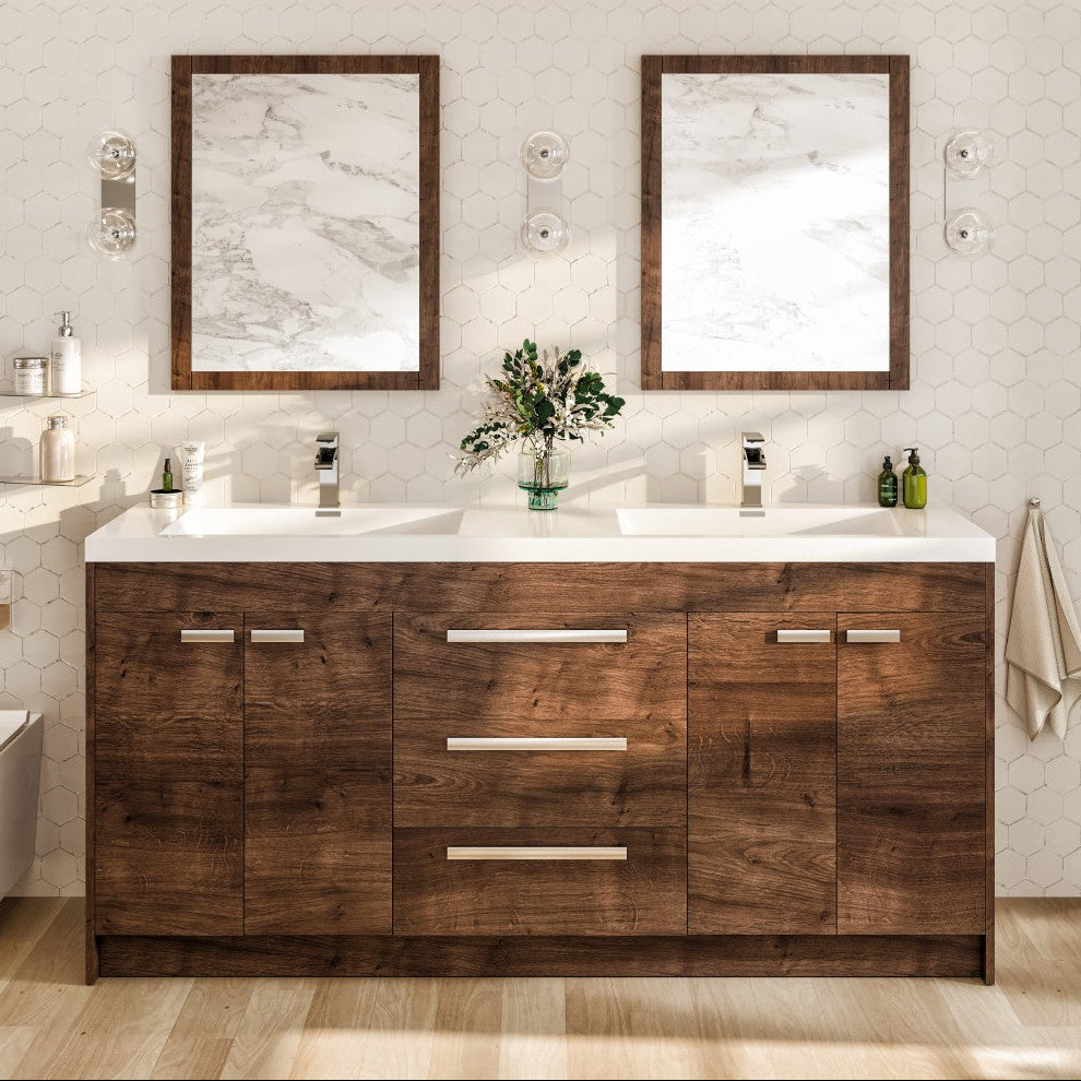 Eviva Lugano Bath Vanity with Acrylic Top and Integrated Sink (24"-84")