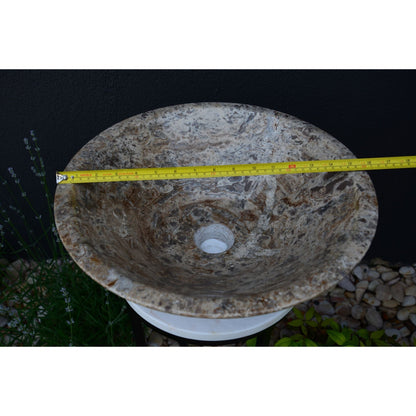 Handmade Valencia Travertine Conical Sink