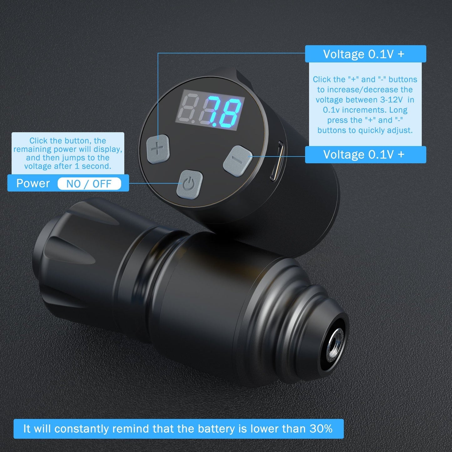 WP3 High-Performance Tattoo Battery