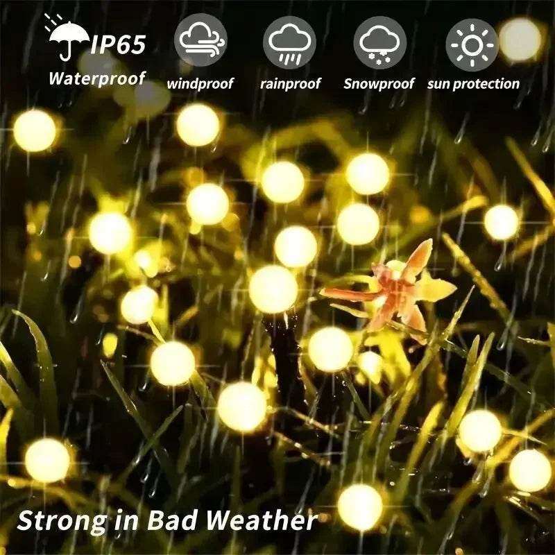 Solar Firefly Garden Lights | LED Outdoor Waterproof Pathway Lighting – Warm White