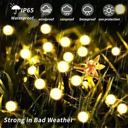 Solar Firefly Garden Lights | LED Outdoor Waterproof Pathway Lighting – Warm White