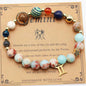 Twelve Constellations Bracelets - Natural Stone Beaded Bracelets with Eight Planet Designs