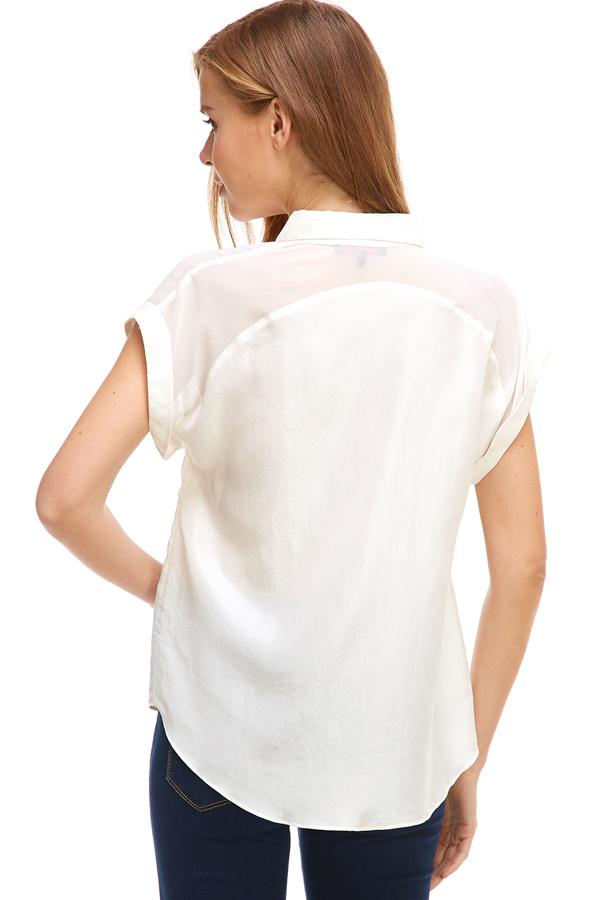 Rolled Sleeve Button-Up Satin Blouse | Apparel | Kitchen + Metal