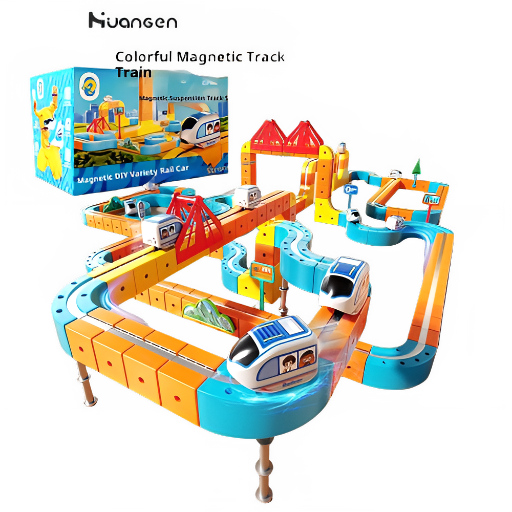 New Children'S Educational Electric Magnetic High-Speed Train Magic Track Cube Diy Magnetic Assembly Toy For Boys And Girls