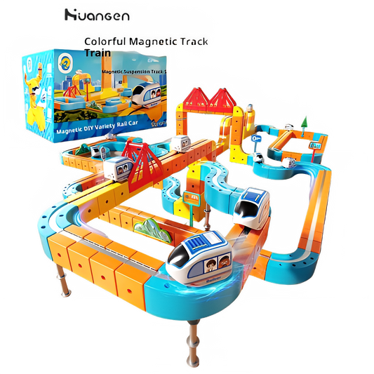 New Children'S Educational Electric Magnetic High-Speed Train Magic Track Cube Diy Magnetic Assembly Toy For Boys And Girls
