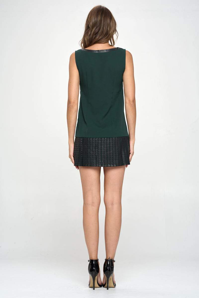 Sleeveless Shift Dress with Faux Leather Trim | Apparel | Kitchen + Metal