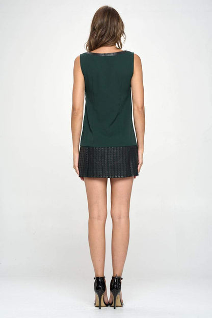 Sleeveless Shift Dress with Faux Leather Trim | Apparel | Kitchen + Metal