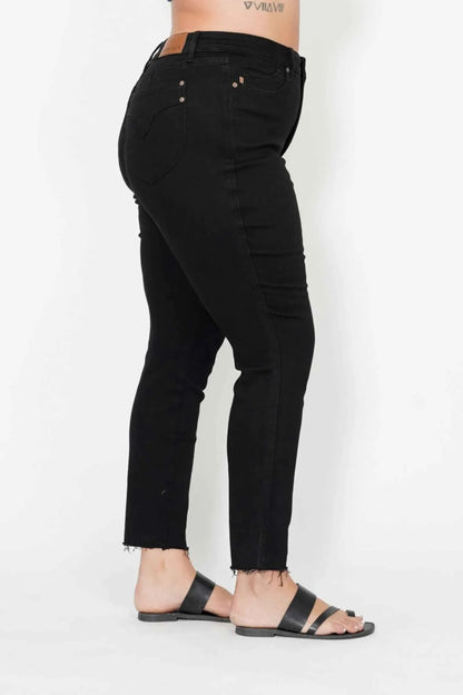 Judy Blue Full Size High Waisted Tummy Control Shield Pockets Skinny Women's Jeans Plus Size