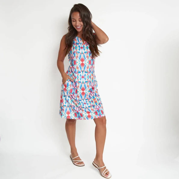 Zoey Quick Dry Sleeveless Shift Dress with Pockets