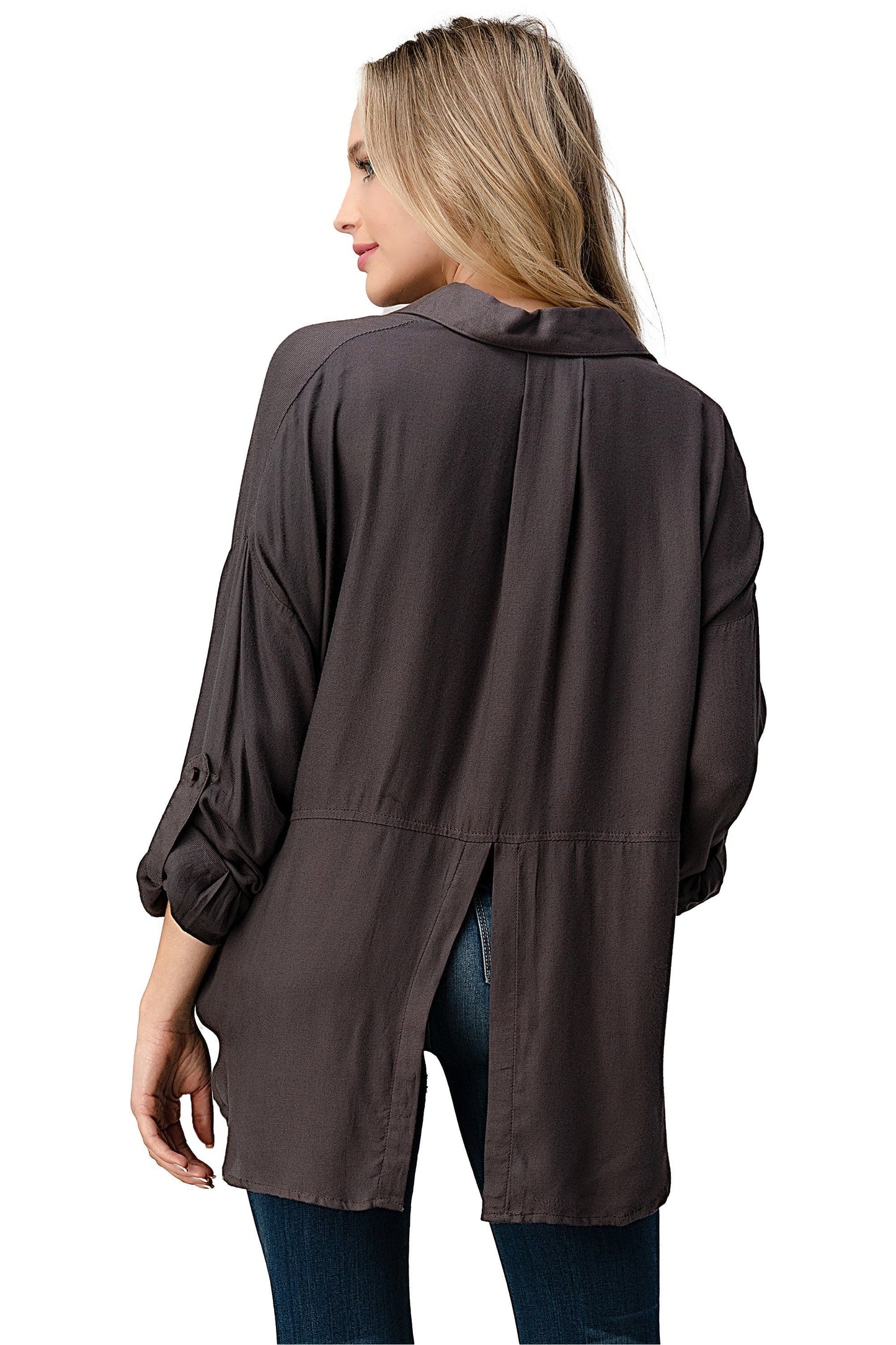 Button-Up Oversized Shirt with Front Pockets | Apparel | Kitchen + Metal