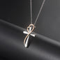 Heart-shaped Cross Necklace - Simple Color Separation Electroplating Design