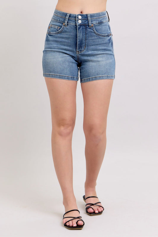 Judy Blue Plus Size High Rise Denim Shorts with Tummy Control