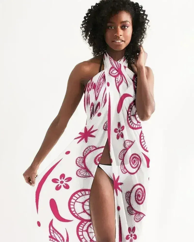 Sheer Lace Red Style Swimsuit Cover Up