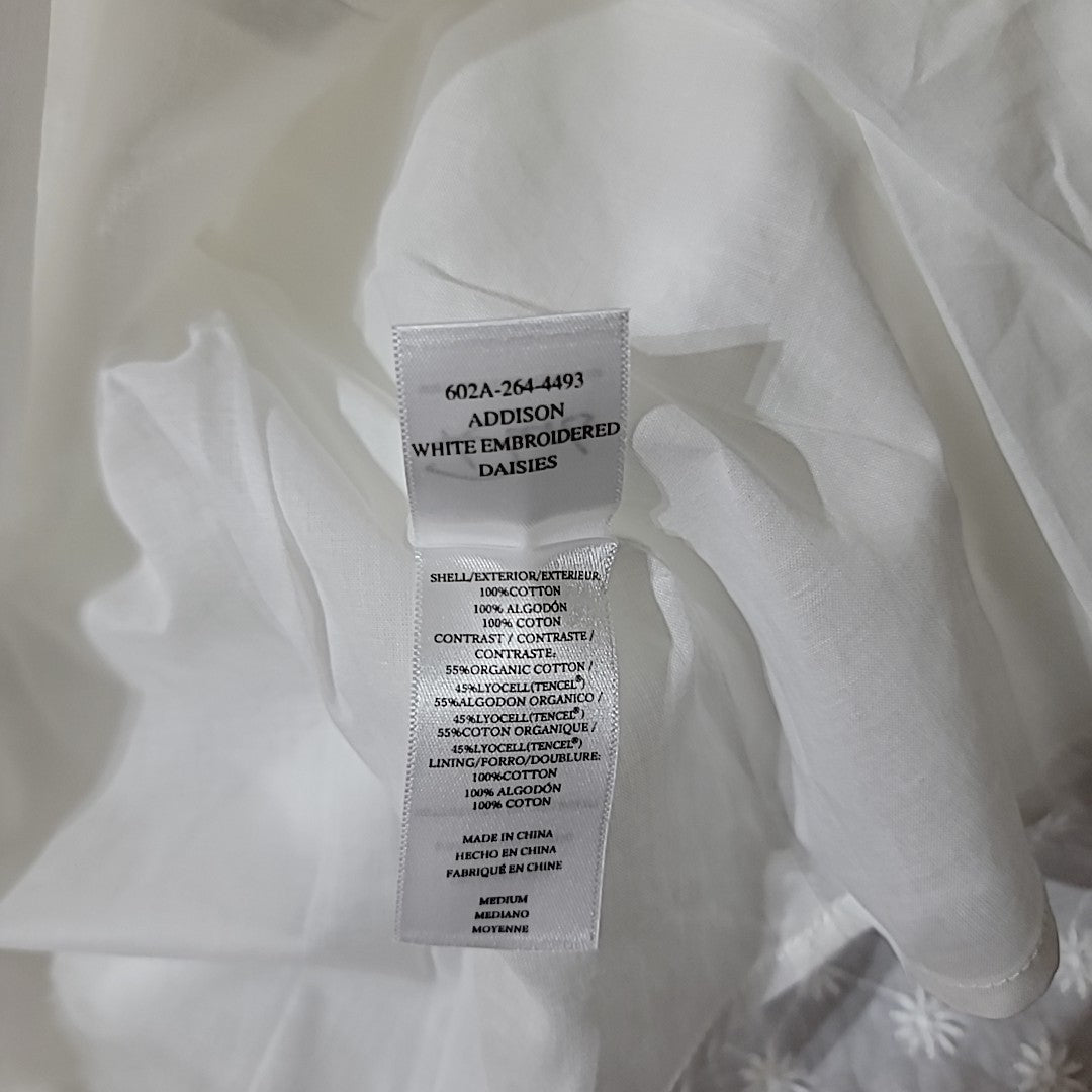 Rails Size M White Addison Organic Cotton Smocked Mini Skirt NWT