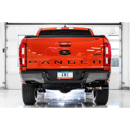 AWE Tuning 2019+ Ford Ranger 0FG Performance Exhaust System w/Diamond Black Tips & Rock Guard