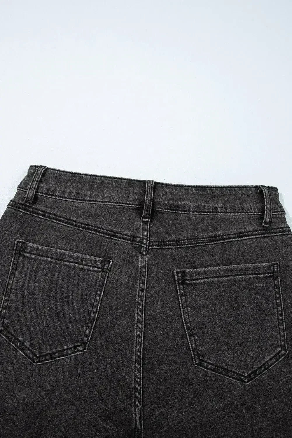 White Raw Hem High Waist Denim Shorts