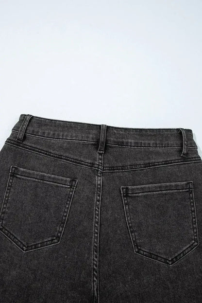 White Raw Hem High Waist Denim Shorts