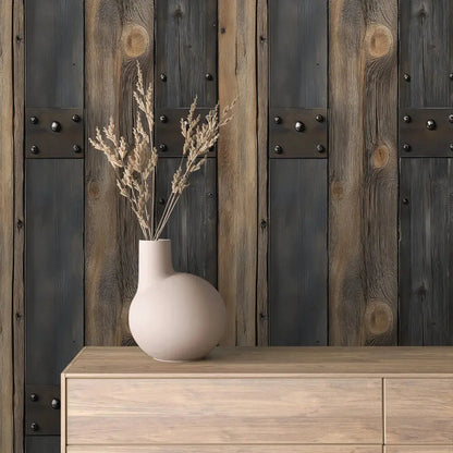 Forged Timber Panel Wallpaper