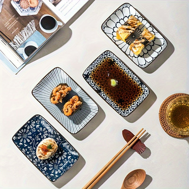 Boho Chic Ceramic Plate Set  Perfect for Sushi  Desserts