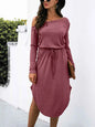 One-Shoulder Long Sleeve Midi Dress